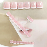 24 uñas postizas removibles de color rosa para mujeres y niñas con gel de gelatina, regalos de verano - details 3