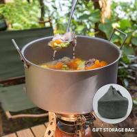 Olla para exteriores de gran capacidad, olla colgante de titanio de 1,8 litros con sistema digestivo de tapa, camping portátil ultraligero y - details 1