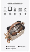 FOXER-Bolso cruzado de cuero sintético para mujer, bandolera con estampado de cubo - details 4