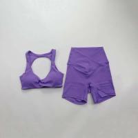 Conjunto de Yoga de 2 Piezas para Mujeres Sujetador Deportivo Abierto, Shorts de Cintura Cruzada, Traje de Entrenamiento Fiess de Alta Elasticidad Conjunto de Gimnasio - details 15