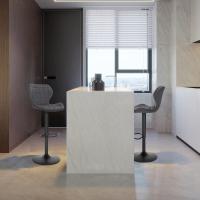 Silla de Comedor Giratoria de 360° Alto de Terciopelo con Resalto y Reposapiés Ajustable en Altura 60-82 cm Negro BH324sz-1 - details 19