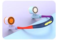 Ventilador de cuello colgante con carga tipo C, batería de 2400 mAh, ventilador de turbina Halter pequeño portátil, ventilador silencioso para viajes al aire libre y deportes - details 8