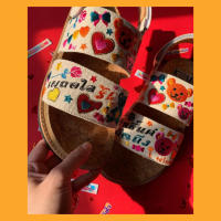 Zapatillas planas para mujer 2025 nuevas sandalias bordadas con suela de corcho ~ sandalias de vacaciones de verano - details 7