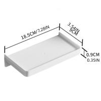 Soporte de papel para baño montado en la pared, estante multifunción sin perforaciones, bandeja para teléfono, cesta de ducha de plástico para baño - details 0