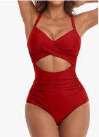 Nueva bolsa suave de una pieza traje de baño cruzado bikini con tirantes en la espalda traje de baño ajustado - details 15