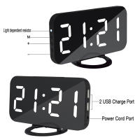 Despertador y base de carga 2 en 1, reloj Digital, puede cargar el teléfono, pantalla LED, espejo, Snooze - details 17