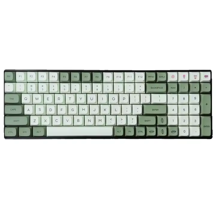 Matcha-Juego de teclas para teclado mecánico, 123 teclas, perfil PBT XDA, sublimación de tinte, apto para interruptores Cherry Mx 61/64/87/104/108 - 1