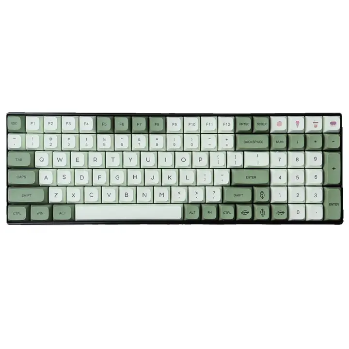 Matcha-Juego de Teclas para teclado mecánico, 123 Teclas, Perfil PBT XDA, sublimación de Tinte, adaptador para interruptores Cherry Mx 61/64/87/104/108 - 1