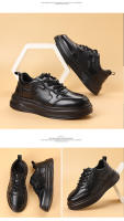 Marca de moda primavera nuevos zapatos de tablero plataforma de cuero para hombres deportes casuales zapatos blancos - details 13