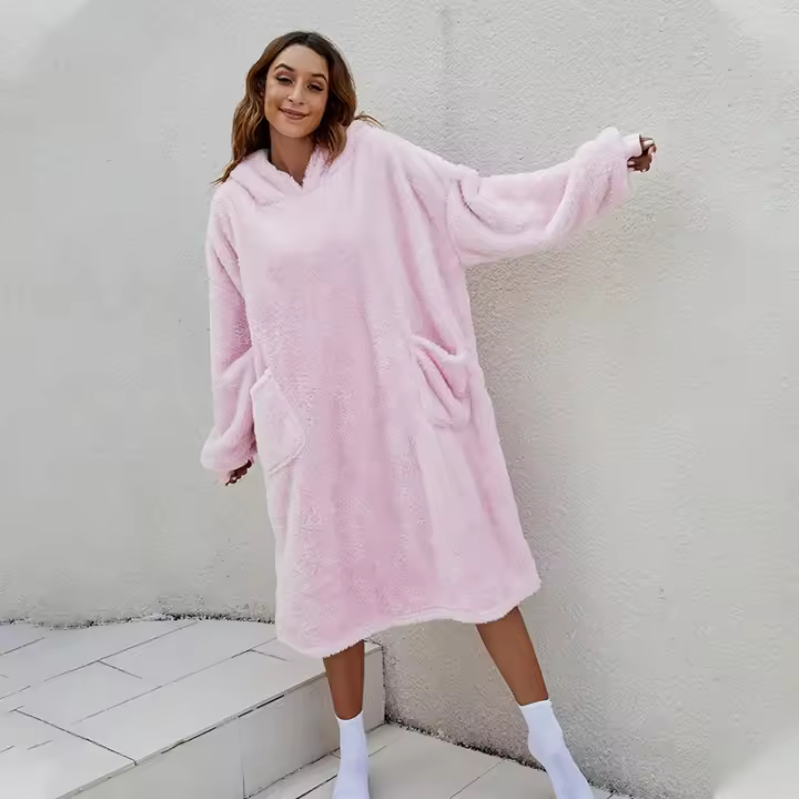 Camisa con capucha de lana cálida, jersey grueso resistente al frío - 1