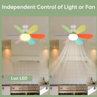Con luz LED y control remoto, ventilador de techo silencioso de 52 cm/42 cm, 30 W/40 W, casquillo E27. - details 7