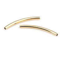 20 piezas, 25MM, 30MM, 35MM, 18K, Color dorado, latón, pulseras arqueadas lisas, tubo, suministros para fabricación de joyas, accesorios Diy - details 5