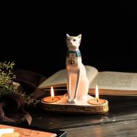 Estatua de Gato Egipcio Vintage Figura de Gato diosa de Resina para Decoración del Hogar Portavelas - details 2