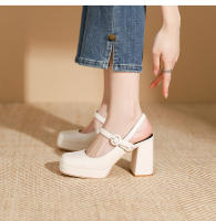 Zapatos Mary Jane de charol con punta cuadrada y tacón en bloque estilo hada = - details 13