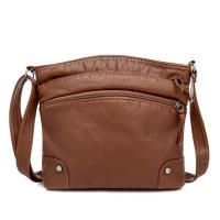 Bolso de Hombro de Cuero PU Suave para Mujer Estilo Retro Bolso Bandolera de Doble Cremallera Gran Capacidad Bolso Diario - details 10