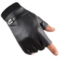 Hombre moda medio dedo masculino Casual guantes sin dedos hombres calidad guantes elásticos mitones invierno guantes cálidos para hombre - details 1