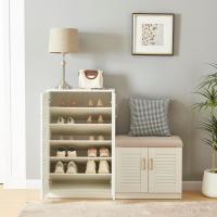 Mueble Zapatero Armario con 9 Compartimentos para 18 Pares de Calzado + Banco Zapatero Puertas de Rejilla Buena Ventilación - details 1