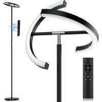 Lámpara de Pie LED Regulable, Lampara de Pie Salon con Distancia & Táctil, 4 Temperaturas de Color, 1300LM, Lámpara de Lectura Moderna para Salón, Dormitorio y Oficina, 20W, Negra - details 0