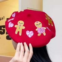 Para mujer boina sombrero decoración moda ciervo pan de jengibre hombre patrón artista gorros sombreros para Navidad - details 5