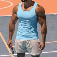 Un chaleco informal y transpirable de color liso para el entrenamiento físico de verano de los hombres en Europa y Estados Unidos en 2025. - details 13