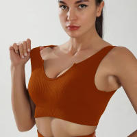 Sujetador Deportivo para Mujeres FKAFIT Top Push Up Fitness Yoga Sin Costuras con Copas Desmontables Transpirable para Correr Gimnasio Material Exterior de Nylon - details 8
