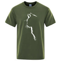 Camisetas de algodón con estampado de gato para hombre, camisa de manga corta de verano, ropa de calle de Hip-Hop, divertidas - details 10