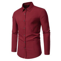 Camisa de manga larga con botones para hombre, camisa informal de negocios, Color sólido, cómoda, Social, Oficina, blusa blanca y negra, moda de otoño - details 37