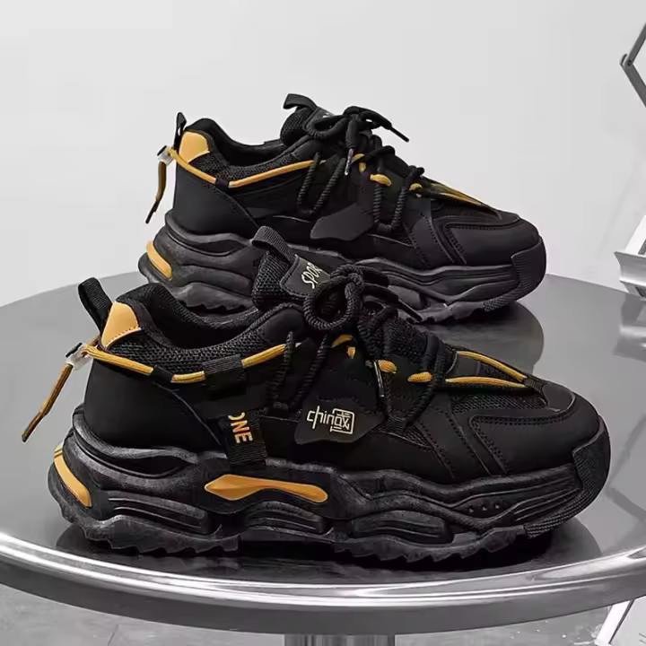 Parte superior informal de cuero de fibra ultrafina para hombre, zapatos deportivos de talla grande para papá, suela de goma PU, impermeable y transpirable para caminar - 1
