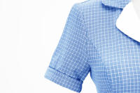 Elegante estilo de color en contraste a cuadros Hepburn con cinturilla fina, de gran tamaño - details 9