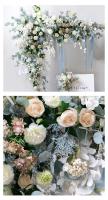 Decoración al por mayor de fábrica con flores, arco de flores de seda azul para telón de fondo de boda - details 5
