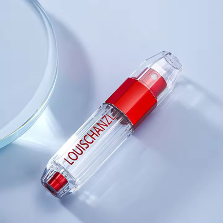 Botella de Perfume con relleno inferior de 5ML, atomizador de Perfume de viaje octogonal transparente, niebla fina, botella pulverizadora de aleación de aluminio de 5ML - 1