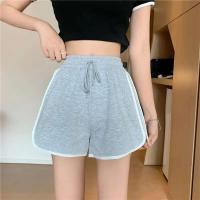 Pantalones deportivos de cintura alta para mujer, pantalones de seguridad para Yoga de pierna ancha informales para exteriores, pantalones cortos de mezcla de algodón de tres cuartos de longitud - details 3