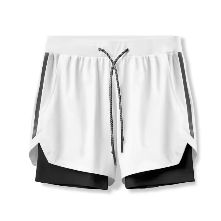 Pantalones Cortos Deportivos Ligeros y Secado Rápido Doble Capa para Entrenamiento en Gimnasio y Correr Ropa de Verano para Hombres - 1