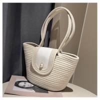 Bolso de mujer de gran capacidad, bolso de mano portátil con bandolera, bolso tejido de paja - details 18