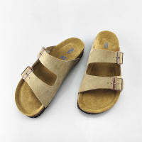 Sandalias al aire libre de una palabra, zapatos de playa, zapatos de hombre, zapatos de mujer, zapatillas de cuero genuino, verano bajo - details 19
