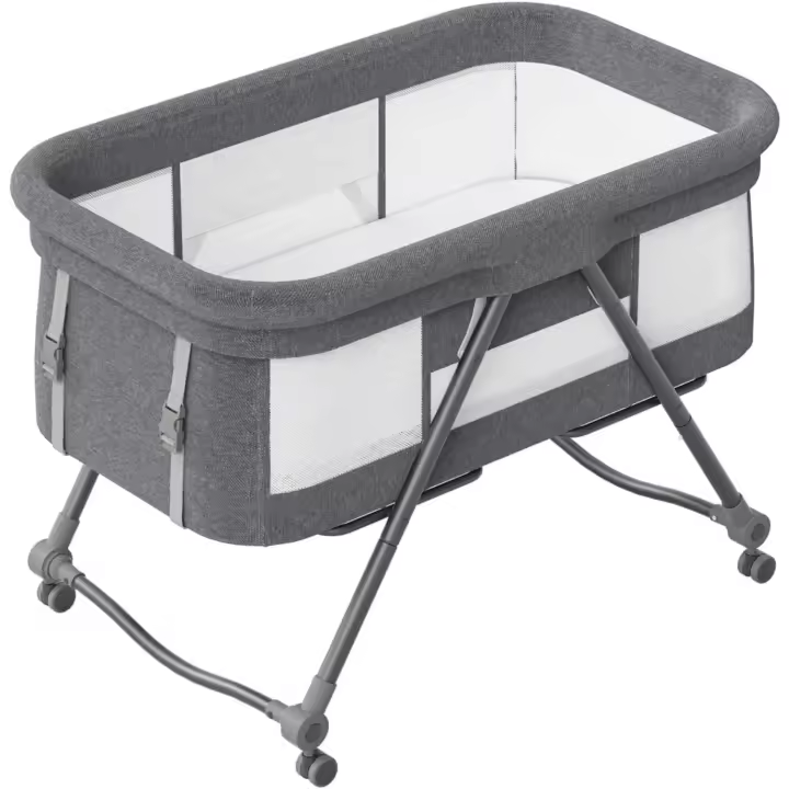 Grab-and-go Cuna de Viaje, Cuna para Bebe Plegable con Colchon I Ruedas I Bolsa de Viaje I Mosquitera, Cuna Bebe |   Cuna Mecedora Transformable - 1