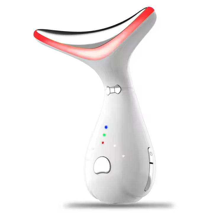 Terapia de luz roja para cara y cuello, Varita Facial ondulada, belleza elegante, dispositivo Facial multifuncional, plateado - 1