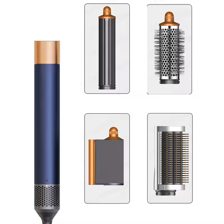 Secador de pelo, plancha rizadora con cepillo, multiestilizador Cabello rizado Secador de pelo - 1
