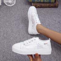 Zapatillas de plataforma de encaje para mujer, zapatos de Skate ahuecados con punta redonda, informales, para caminar - details 3