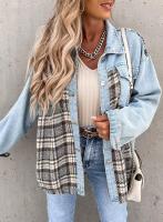 Chaqueta vaquera de manga larga para mujer, camisa a cuadros con botones, Tops de otoño e invierno - details 9