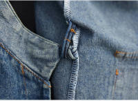 Vestidos de mujer de lujo con diseño de cinturón denim sin mangas para el verano 2023 estilo clásico de gran tamaño lavado a mano algodón forro chino - details 11