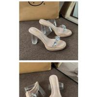 Tacones altos desgaste exterior de las mujeres 2025 verano nuevo francés tacón grueso diamantes de imitación sandalias de cristal transparente zapatillas de mujer zapatos de mujer - details 33