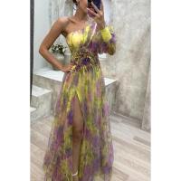 Vestido de malla multifuncional elegante para mujer con estilo de hombros descubiertos - details 9
