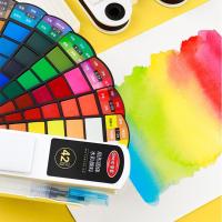 Juego de pintura de acuarela plegable con pincel de agua, Kit de pintura al óleo de 18/24/36/42 colores, pigmento de acuarela sólido para estudiantes - details 3