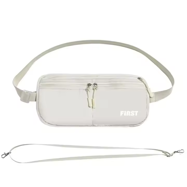 Riñonera deportiva Invisible a prueba de sudor para hombre, bolsa antirrobo de gran capacidad con cinturón, transpirable, con cremallera, para viaje, para correr - 1