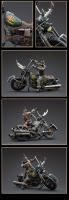 JOYTOY Battle for the Stars 1/18 figuras de acción 10cm el culto de San Reja Hell Walker H-20 juguetes de modelos de colección motocicleta - details 6