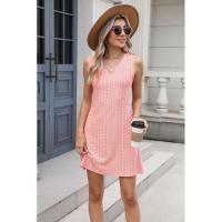 Nuevo Vestido informal de verano con cuello en V y Color sólido con cierre de palacio y bolsillo para mujer - details 19