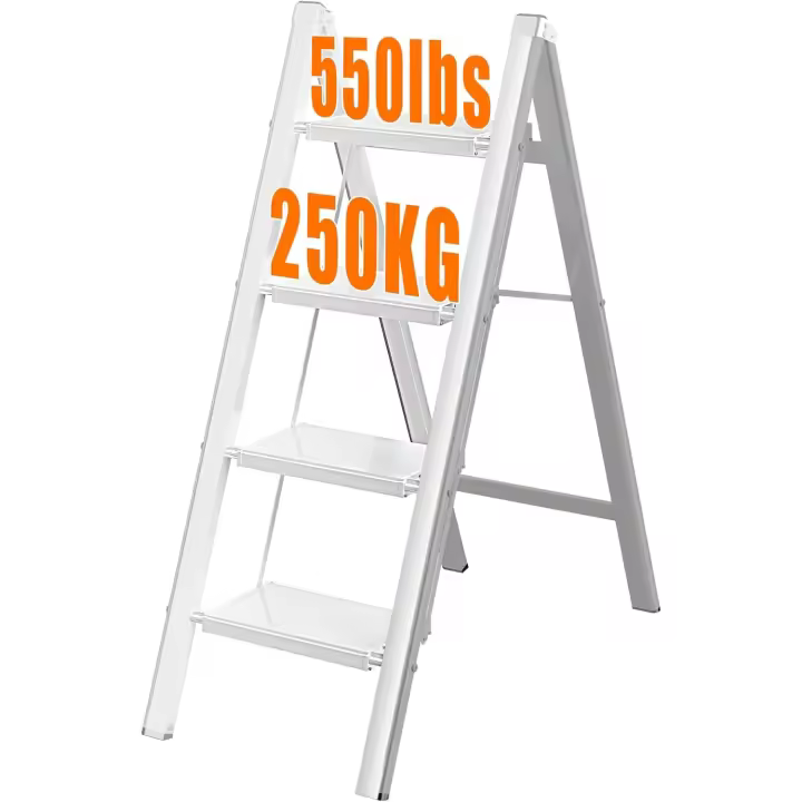 Estante de Cocina Plegable de 4 Peldaños Fácil de Almacenar, Escalera Ancha de Aluminio con Estera Antideslizante, Carga Máxima 550lb, Adecuado para Todas las Escenas de la Vida - 1