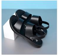 Sandalias cómodas de verano con plataforma para pie plano, sandalias de cuero con suela gruesa antideslizantes para hombre, zapatillas de fondo suave para playa al aire libre - details 16
