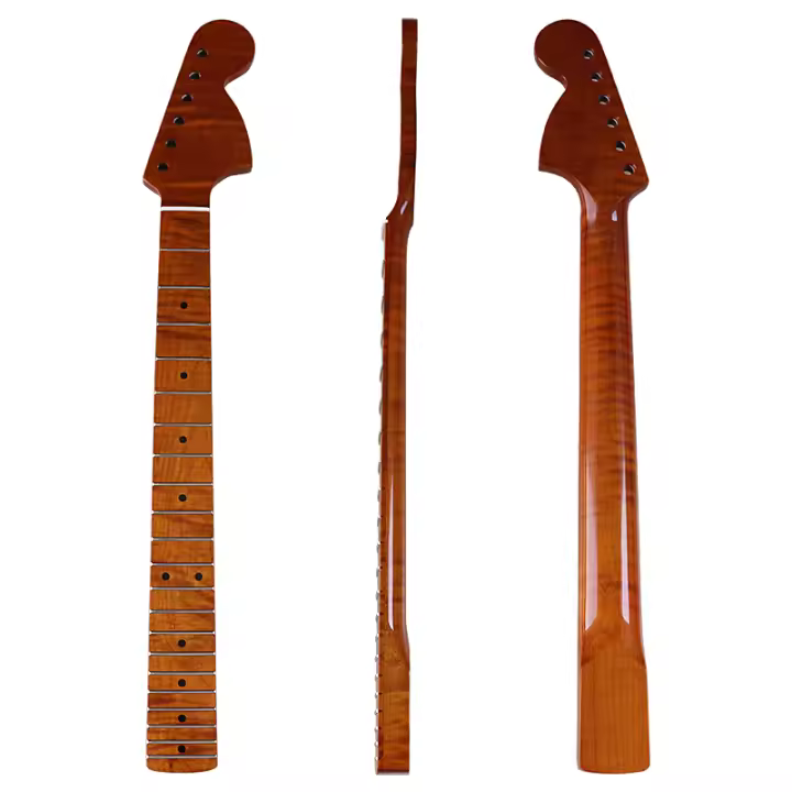 Cuello de Guitarra Eléctrica de Madera de Arce Canadá Roastado con 6 Cuerdas Marca V-glorify Estilo Artesanal Brillo Grande - 1